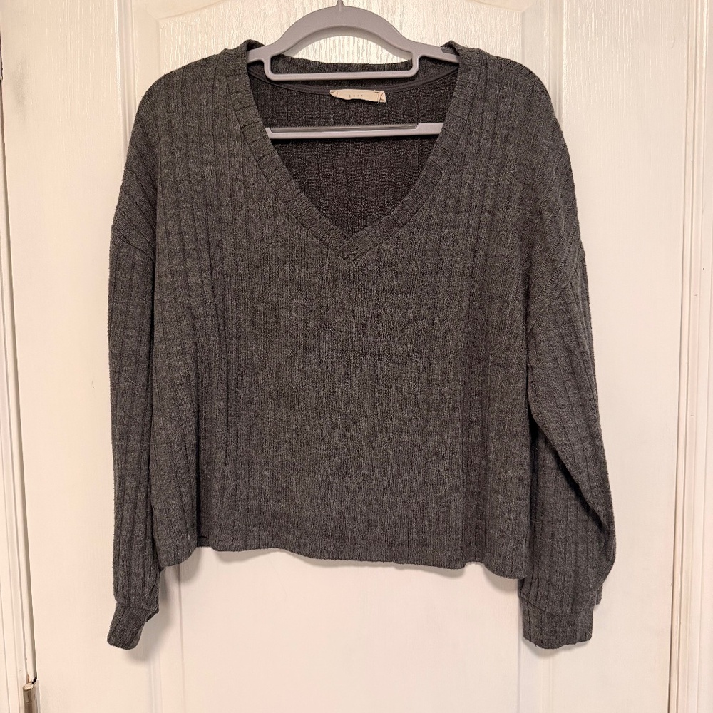 Grey V-Neck Sweater